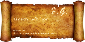Hirsch Gábor névjegykártya